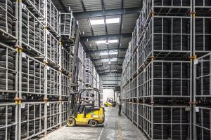 fork lift truck in the warehouse