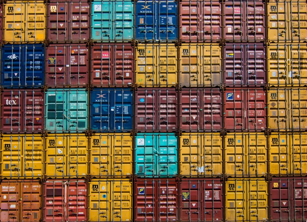 pile of container vans